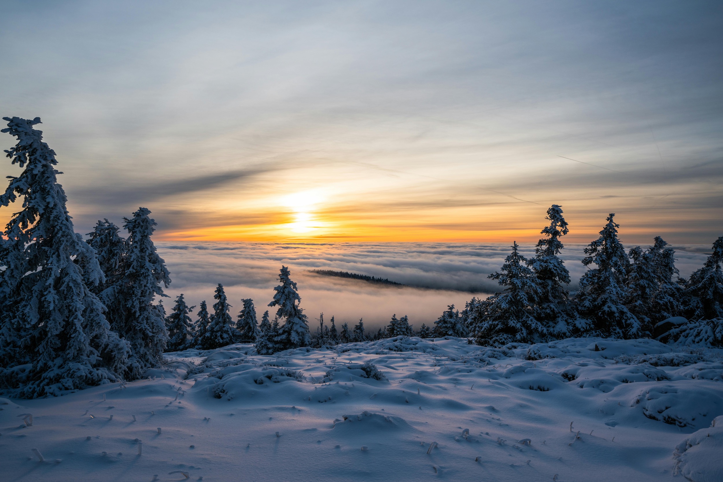 brocken im winter aussicht kuehle luft