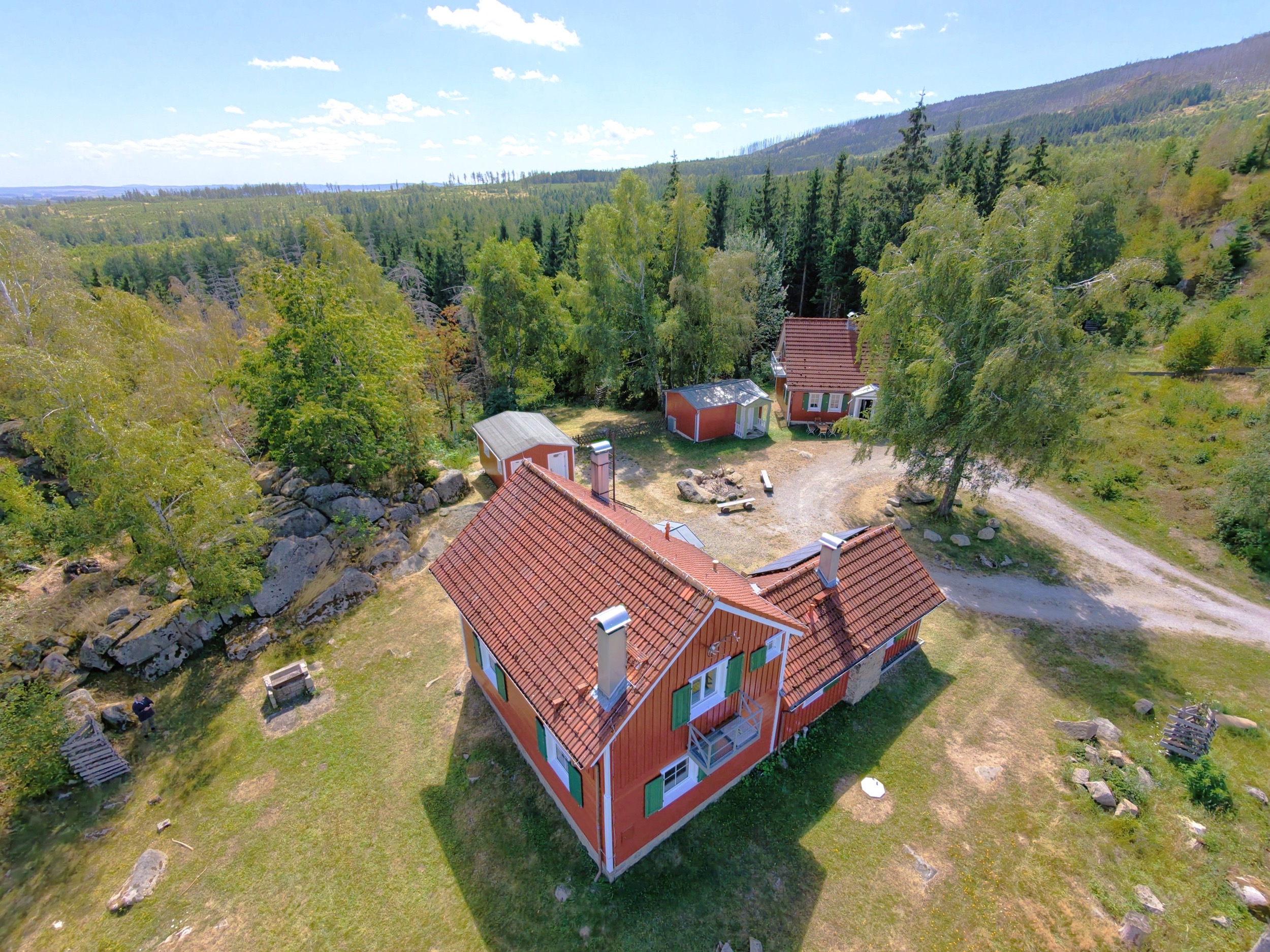 jagdhof harz ferienhaus drohnenaufnahme totale