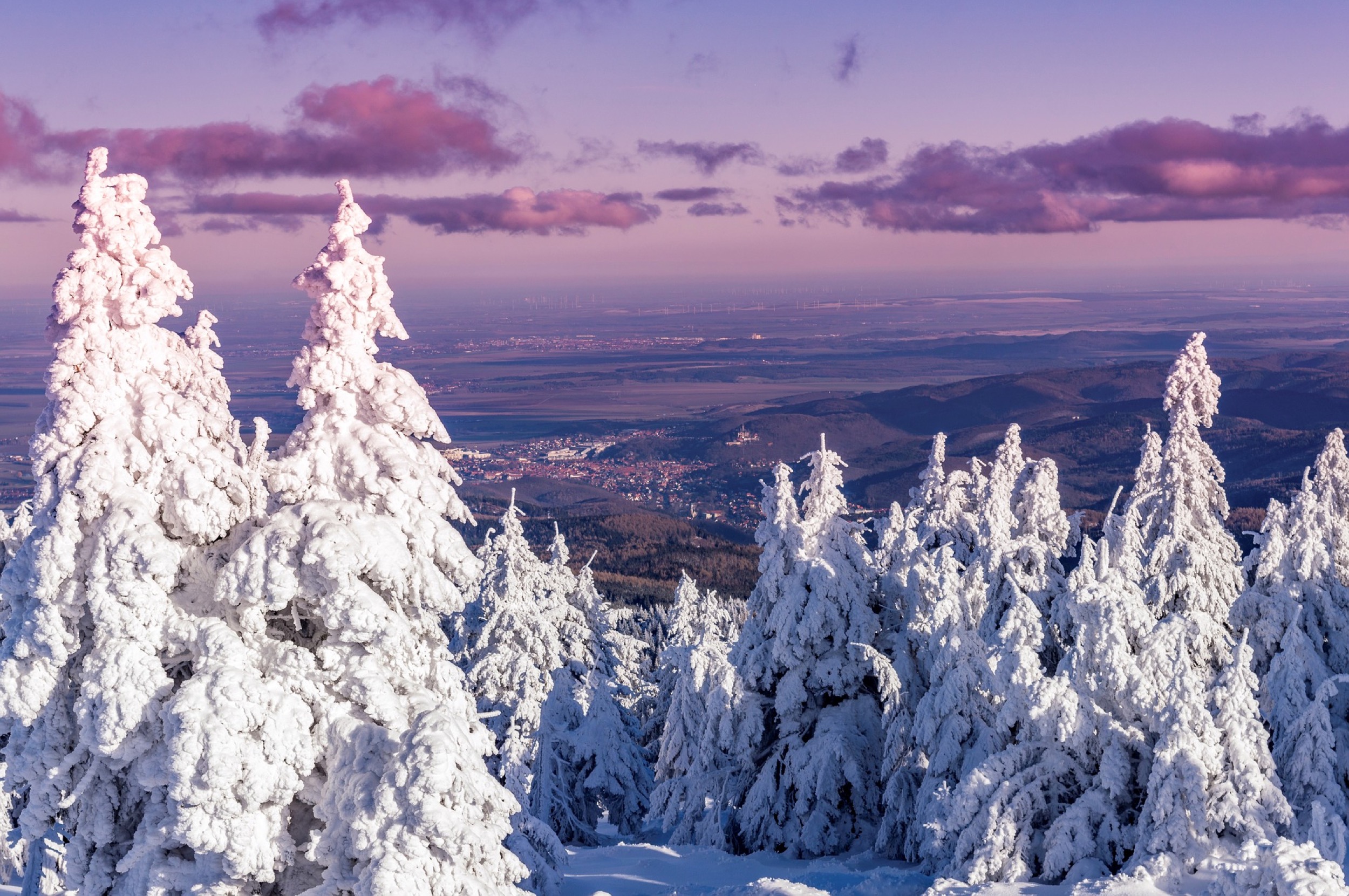 winter brocken aussicht auf landschaft